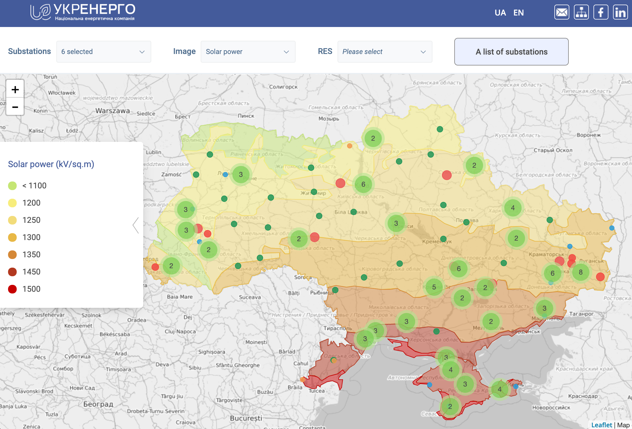 Карта энергетики украины